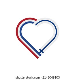 unity concept. heart ribbon icon of netherlands and finland flags. vector illustration isolated on white background