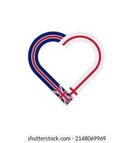 unity concept. heart ribbon icon of united kingdom and england flags. vector illustration isolated on white background