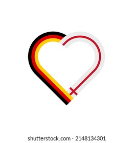 unity concept. heart ribbon icon of germany and england flags. vector illustration isolated on white background