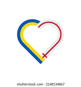 unity concept. heart ribbon icon of ukraine and england flags. vector illustration isolated on white background