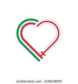 unity concept. heart ribbon icon of italy and england flags. vector illustration isolated on white background