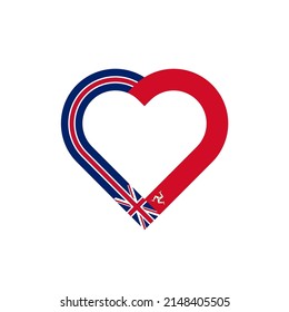 unity concept. heart ribbon icon of united kingdom and isle of man flags. vector illustration isolated on white background