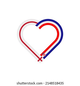 unity concept. heart ribbon icon of england and croatia flags. vector illustration isolated on white background