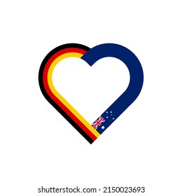 unity concept. heart ribbon icon of germany and australia flags. vector illustration isolated on white background