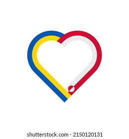 unity concept. heart ribbon icon of ukraine and greenland flags. vector illustration isolated on white background
