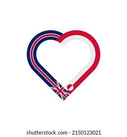 unity concept. heart ribbon icon of united kingdom and greenland flags. vector illustration isolated on white background