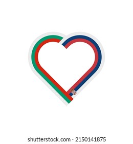 unity concept. heart ribbon icon of bulgaria and serbia flags. vector illustration isolated on white background