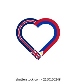 unity concept. heart ribbon icon of united kingdom and philippines flags. vector illustration isolated on white background