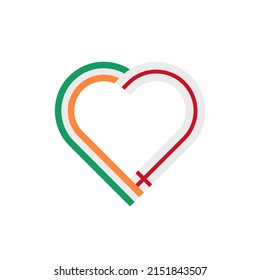 unity concept. heart ribbon icon of ireland and england flags. vector illustration isolated on white background