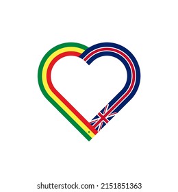 concepto de unidad. icono de la cinta de corazón de banderas senegal y del reino unido. ilustración vectorial aislada en fondo blanco