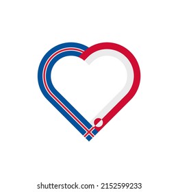 unity concept. heart ribbon icon of iceland and greenland flags. vector illustration isolated on white background