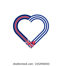 unity concept. heart ribbon icon of united kingdom and cuba flags. vector illustration isolated on white background