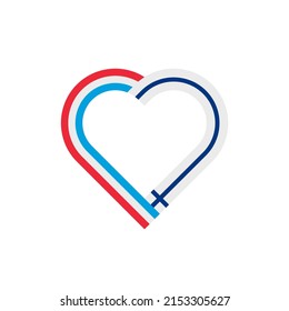 unity concept. heart ribbon icon of luxembourg and finland flags. vector illustration isolated on white background