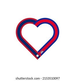unity concept. heart ribbon icon of laos and cambodia flags. vector illustration isolated on white background