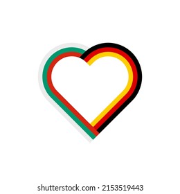 unity concept. heart ribbon icon of bulgaria and germany flags. vector illustration isolated on white background