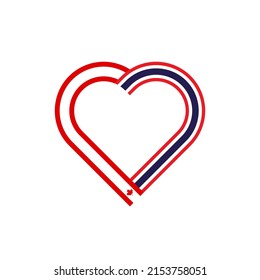 unity concept. heart ribbon icon of canada and thailand flags. vector illustration isolated on white background