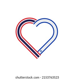 unity concept. heart ribbon icon of thailand and israel flags. vector illustration isolated on white background
