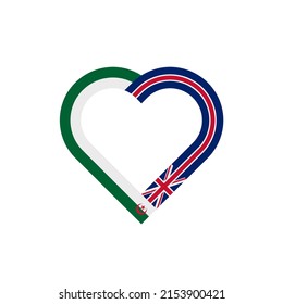 unity concept. heart ribbon icon of algeria and united kingdom flags. vector illustration isolated on white background