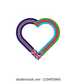 unity concept. heart ribbon icon of united kingdom and azerbaijan flags. vector illustration isolated on white background