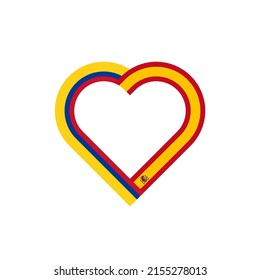 unity concept. heart ribbon icon of colombia and spain flags. vector illustration isolated on white backgroun