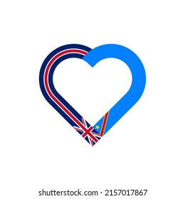 unity concept. heart ribbon icon of united kingdom and dr congo flags. vector illustration isolated on white background