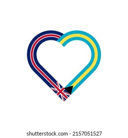 unity concept. heart ribbon icon of united kingdom and bahamas flags. vector illustration isolated on white background