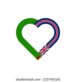 unity concept. heart ribbon icon of zambia and united kingdom flags. vector illustration isolated on white background