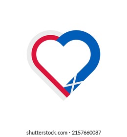 unity concept. heart ribbon icon of poland and scotland flags. vector illustration isolated on white background