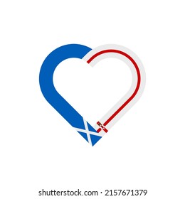 unity concept. heart ribbon icon of scotland and northern ireland flags. vector illustration isolated on white background
