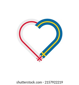 unity concept. heart ribbon icon of georgia and sweden flags. vector illustration isolated on white background