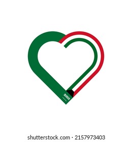 unity concept. heart ribbon icon of saudi arabia and kuwait flags. vector illustration isolated on white background