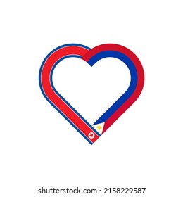 unity concept. heart ribbon icon of north korea and philippines flags. vector illustration isolated on white background