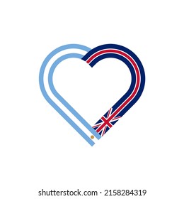 unity concept. heart ribbon icon of argentina and united kingdom flags. vector illustration isolated on white background