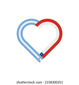 unity concept. heart ribbon icon of argentina and chile flags. vector illustration isolated on white background