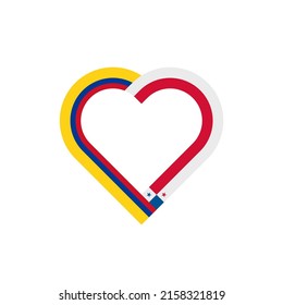 unity concept. heart ribbon icon of colombia and panama flags. vector illustration isolated on white background