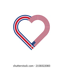 unity concept. heart ribbon icon of costa rica and united sattes flags. vector illustration isolated on white background