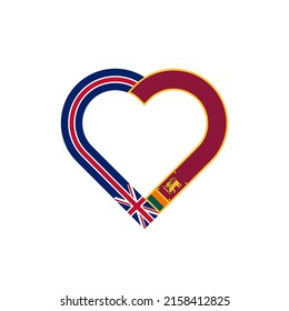 unity concept. heart ribbon icon of united kingdom and sri lanka flags. vector illustration isolated on white background