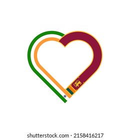 unity concept. heart ribbon icon of india and sri lanka flags. vector illustration isolated on white background