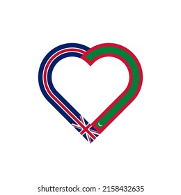 unity concept. heart ribbon icon of united kingdom and maldive flags. vector illustration isolated on white background