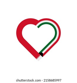 unity concept. heart ribbon icon of bahrain and kuwait flags. vector illustration isolated on white background	