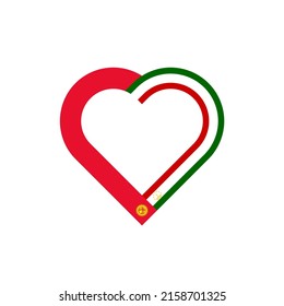 concepto de unidad. icono de la cinta de corazón de las banderas de kirguistán y tayikistán. ilustración vectorial aislada en fondo blanco