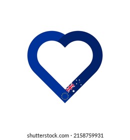 unity concept. heart ribbon icon of european union and australia flags. vector illustration isolated on white background