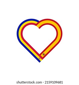 unity concept. heart ribbon icon of andorra and spain flags. vector illustration isolated on white background