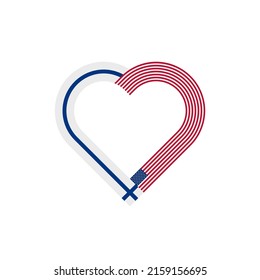 unity concept. heart ribbon icon of finland and united states flags. vector illustration isolated on white background