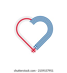 unity concept. heart ribbon icon of georgia and greece flags. vector illustration isolated on white background