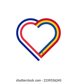 unity concept. heart ribbon icon of france and moldova flags. vector illustration isolated on white background