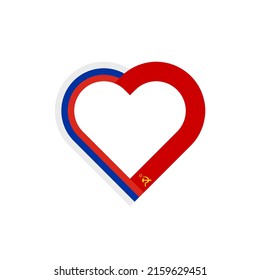 unity concept. heart ribbon icon of russia and soviet union flags. vector illustration isolated on white background