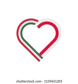unity concept. heart ribbon icon of hungary and poland flags. vector illustration isolated on white background