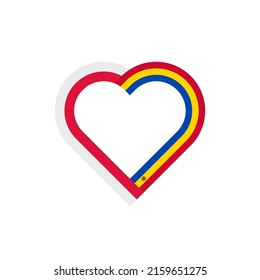 unity concept. heart ribbon icon of poland and moldova flags. vector illustration isolated on white background