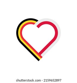 unity concept. heart ribbon icon of belgium and poland flags. vector illustration isolated on white background